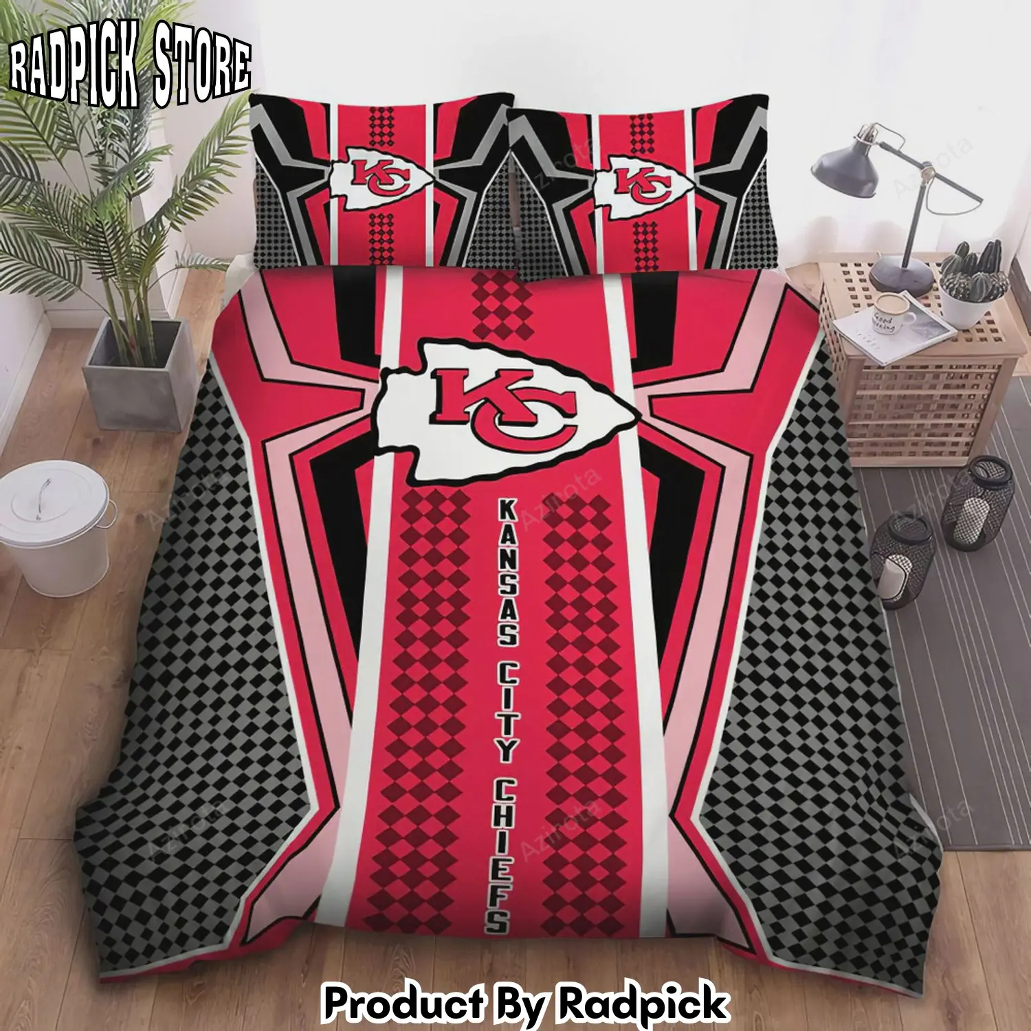 Radpick v6 kansas city chiefs v2 team duvet cover quilt cover pillowcase bedding set rp327527